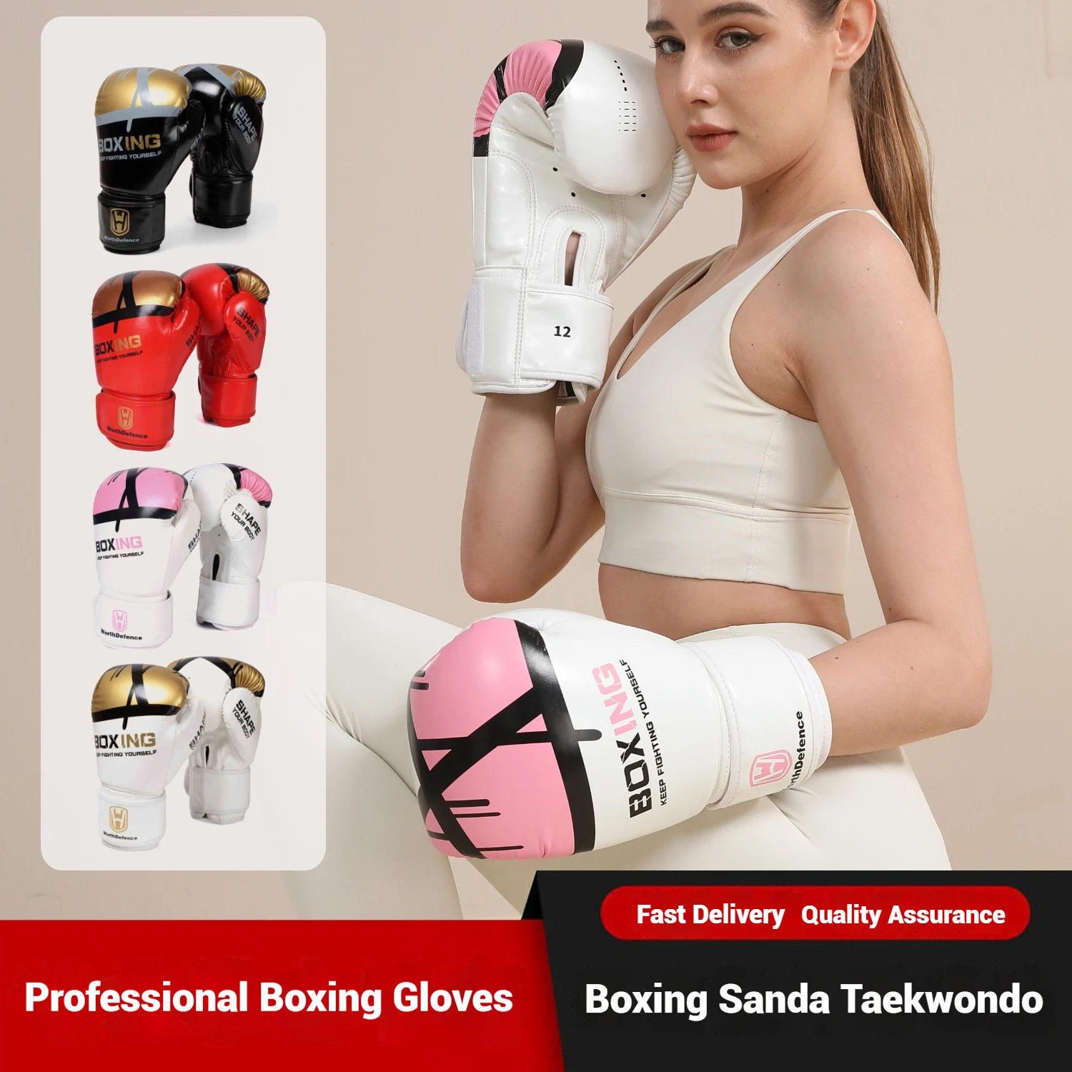 Boxing Glove Set - WOSWEIR-Guantes de boxeo unisex para adultos