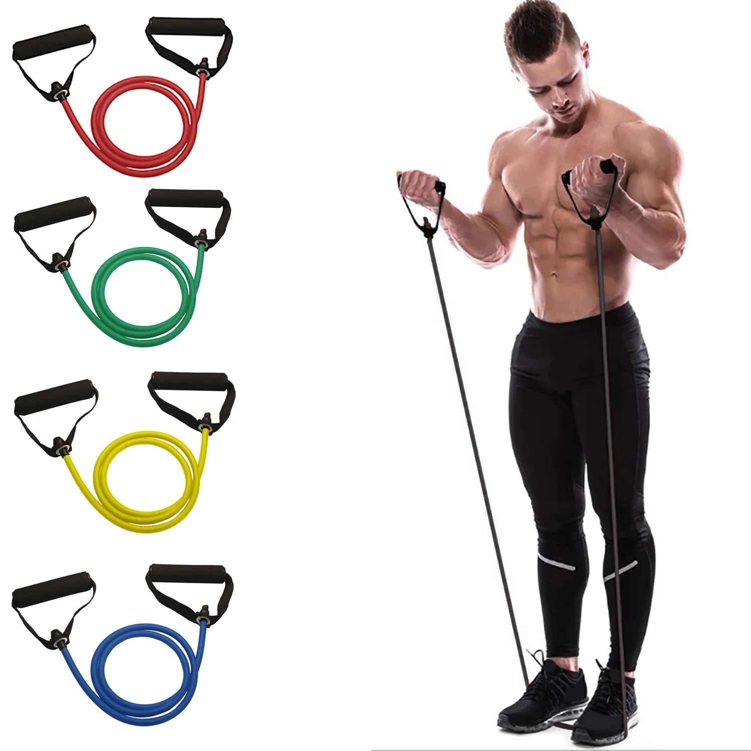 Sports Equipment At Home - Bandas de resistencia con asas, bandas