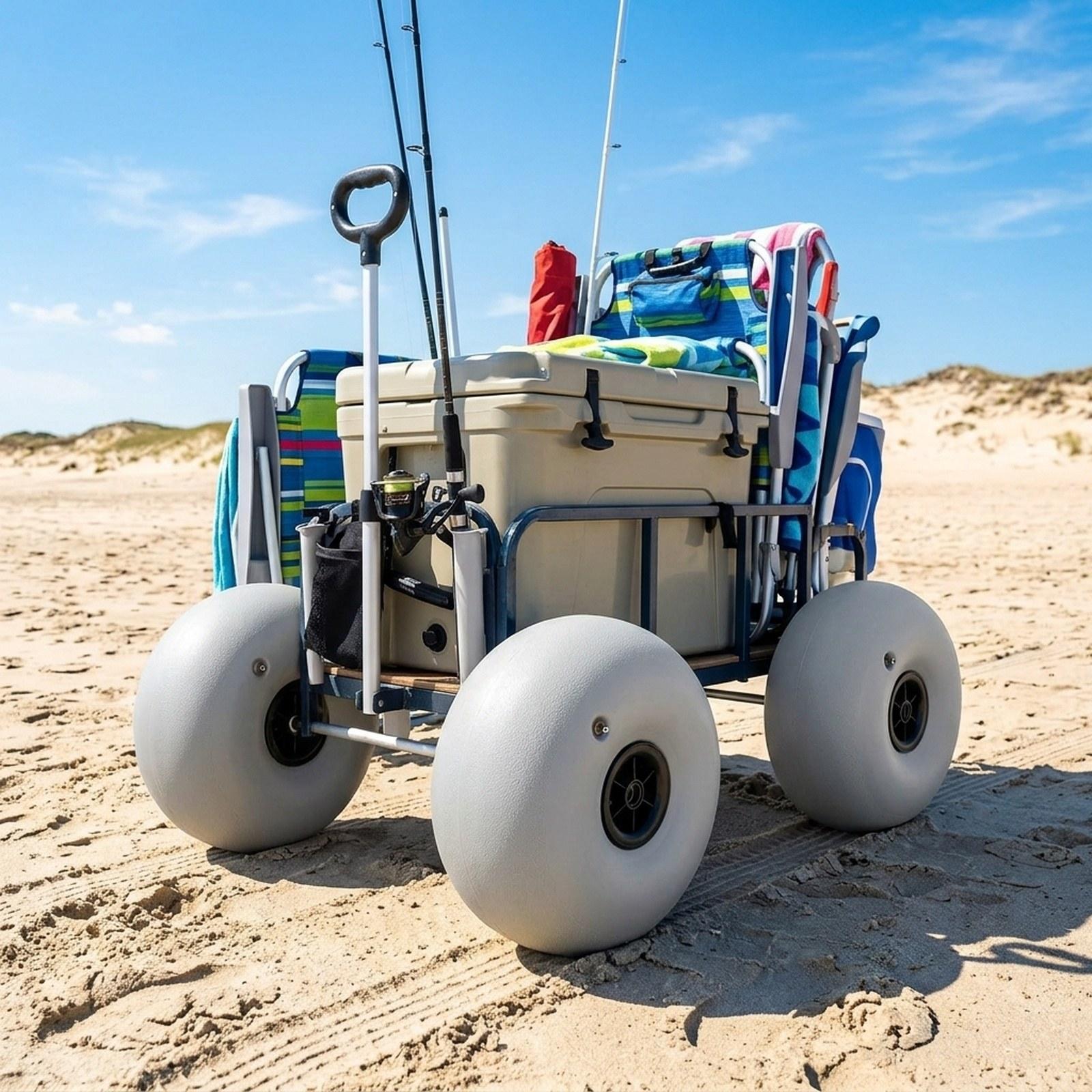 Sports Equipment Trolley - Ruedas de Playa para Carrito, Neumáticos