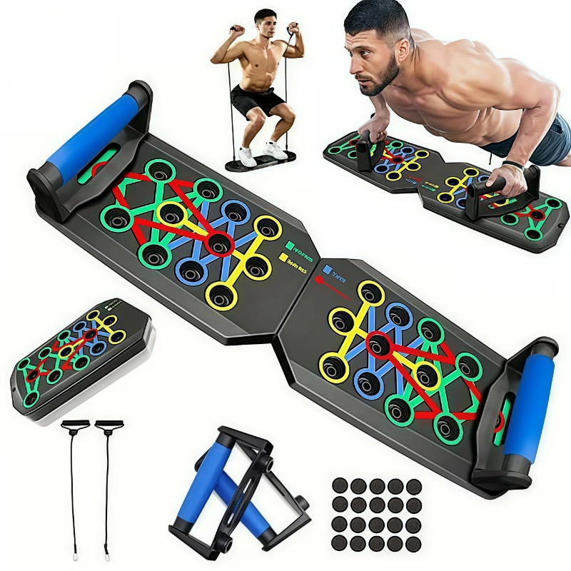 Sports Equipment At Home - Tabla de flexiones plegable con bandas
