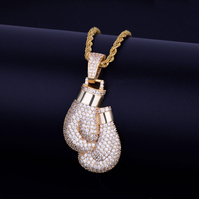 Hip Hop Bling Iced Cubic Zirco - Boxing Glove Set reseña y precio
