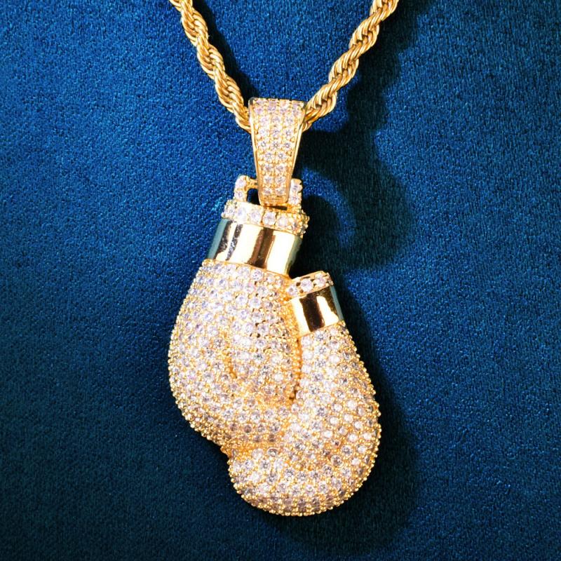 Hip Hop Bling Iced Cubic Zirco - Boxing Glove Set reseña y precio